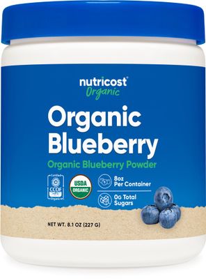 Nutricost Organic Blueberry Powder 8oz (227 Grams) - Pure, Gluten Free, Non-GMO, from Whole Organic Blueberries