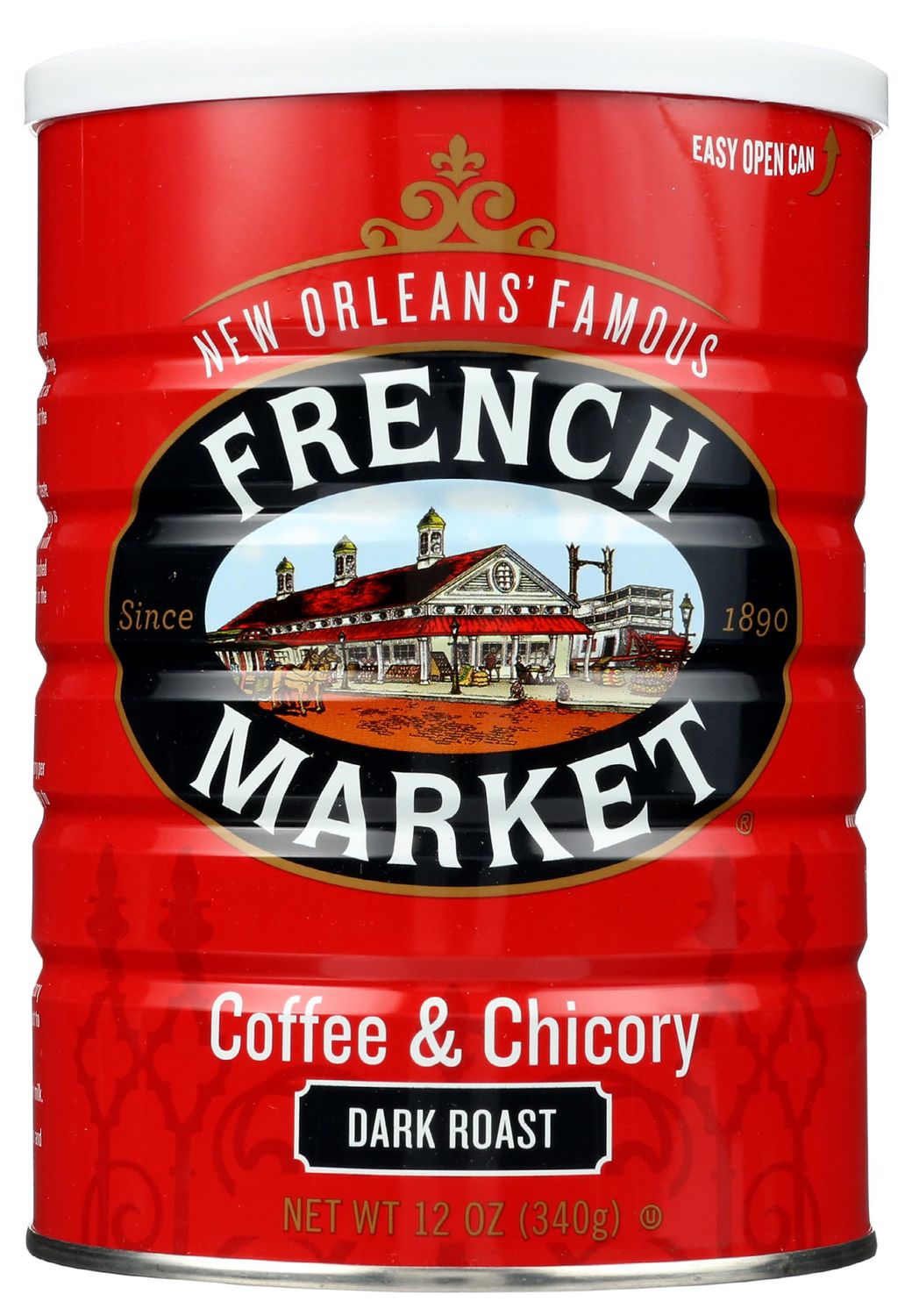 French Market Coffee &amp; Chicory Dark Roast Ground Coffee, 12oz Can (Pack of 1)