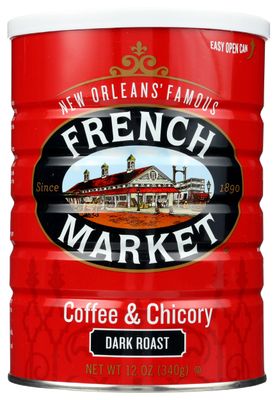 French Market Coffee &amp; Chicory Dark Roast Ground Coffee, 12oz Can (Pack of 1)