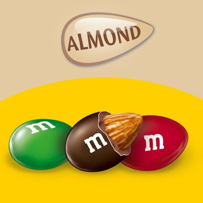 M&amp;M'S Almond Chocolate Candy Sharing Size 2.83-Ounce Pouch 18-Count Box