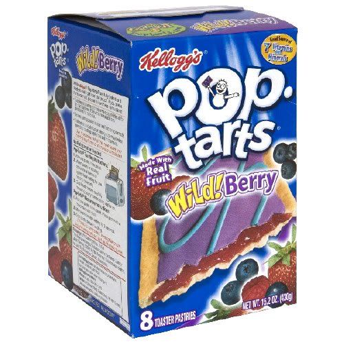 Kellogg&#39;s, Pop-Tarts, Wild! Berry, 8 Count, 15.2oz Box (Pack of 6)