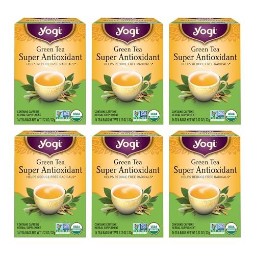 Yogi Tea - Green Tea Super Antioxidant (6 Pack) - Organic Green Tea Blend to Support Overall Health - 96 Tea Bags