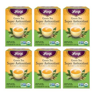 Yogi Tea - Green Tea Super Antioxidant (6 Pack) - Organic Green Tea Blend to Support Overall Health - 96 Tea Bags
