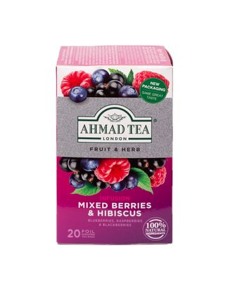 Ahmad Tea Herbal Tea, Mixed Berries &amp; Hibiscus Teabags, 20 ct (Pack of 1) - Decaffeinated &amp; Sugar-Free