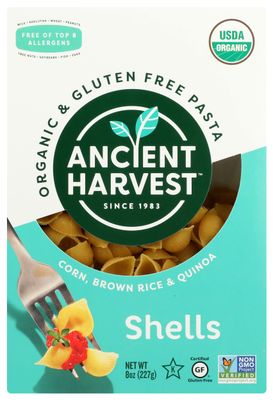 Ancient Harvest Gluten Free Pasta Shells, 8 Ounce