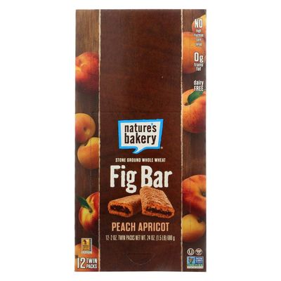 Nature&#39;s Bakery Whole Wheat Fig Bar, Peach Apricot, 2 Ounce (Pack of 12)
