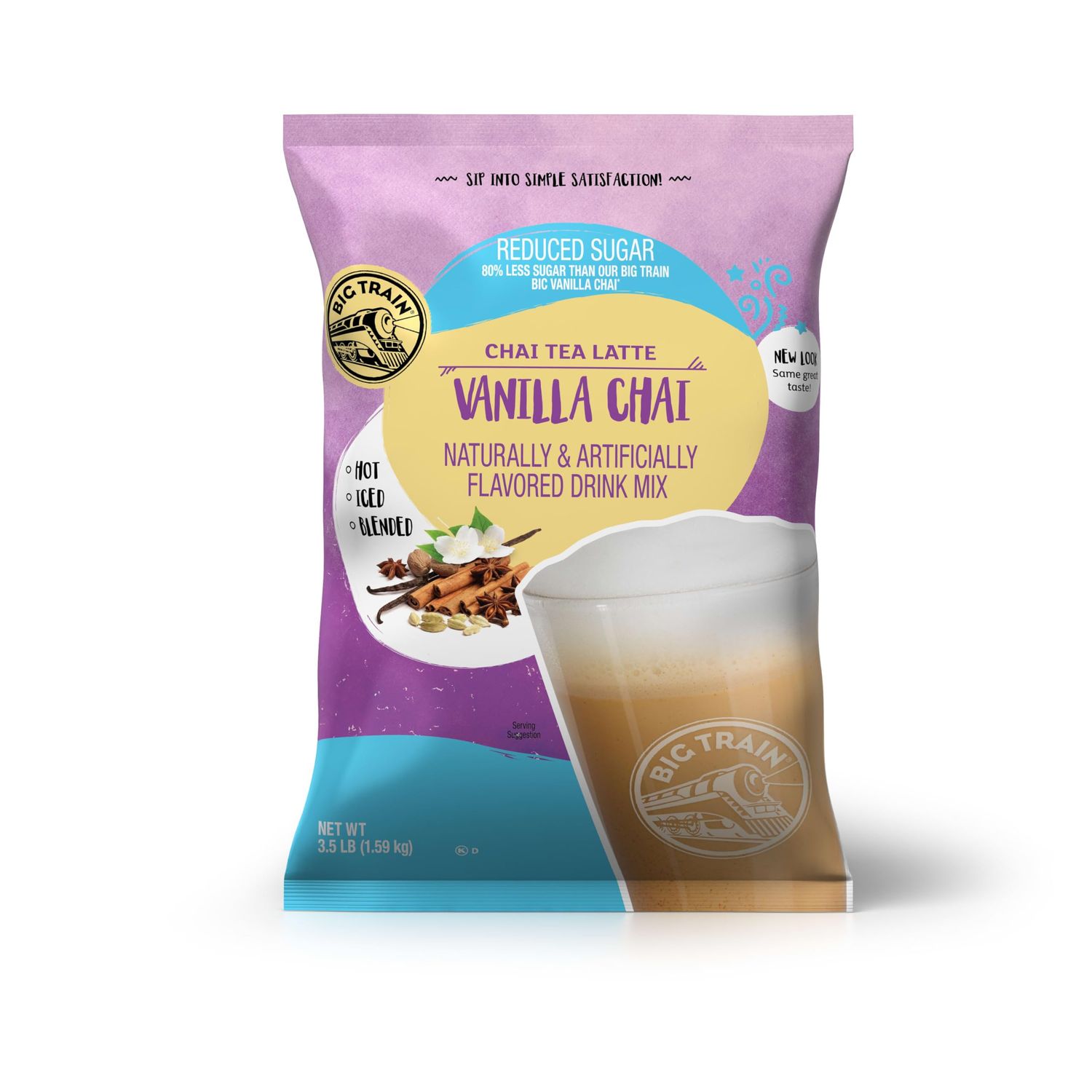 Big Train No Sugar Added Vanilla Chai Tea Latte Beverage Mix, 3.5 Pound (Pack of 1)