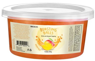 Mango Boba Pearls, Mango Popping Boba Bursting Boba, Mango Bubble Tapioca Pearls For Bubble Tea (Mango, 1 LB Pack of 1)