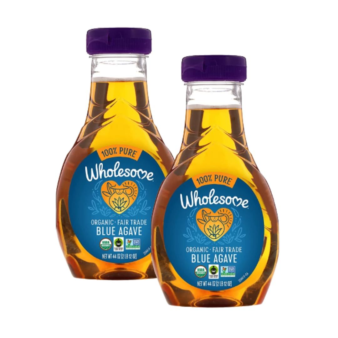 Wholesome Sweeteners 44-Ounce Organic Blue Agave Nectar, Fair Trade, 100% Pure, Non GMO, Gluten Free &amp; Vegan, 2 Pack