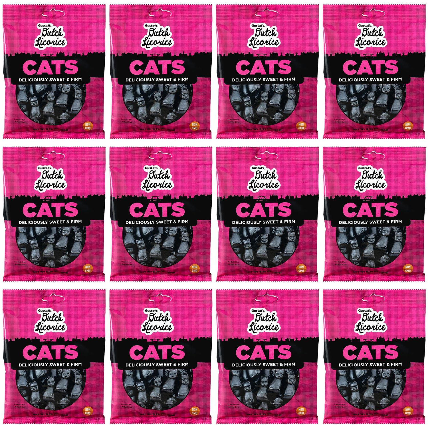 Gustaf&#39;s Dutch Licorice Cats, 5.2-Ounce Bags (Pack of 12)