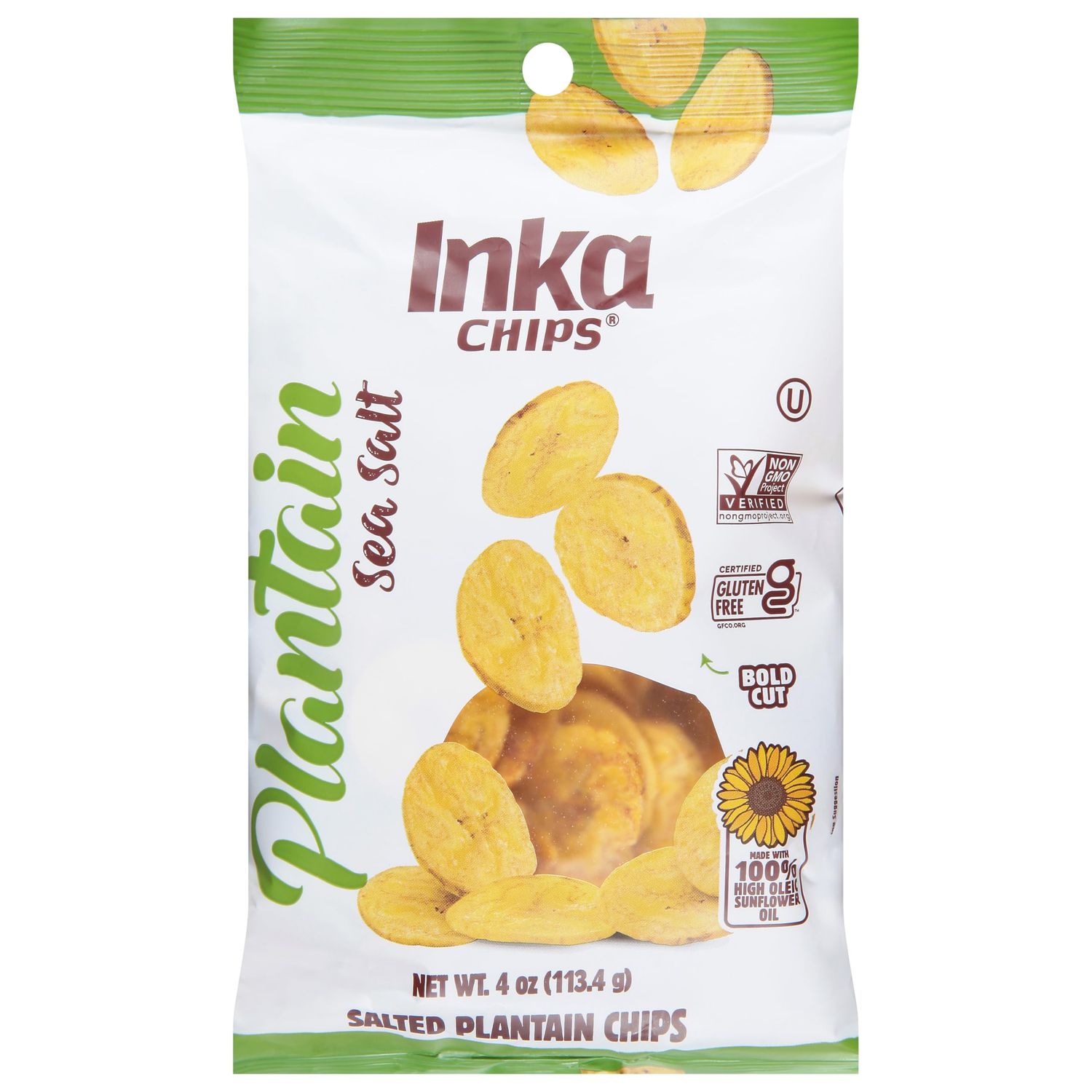Inka Plantain Chips, Sea Salt, 4 Ounce