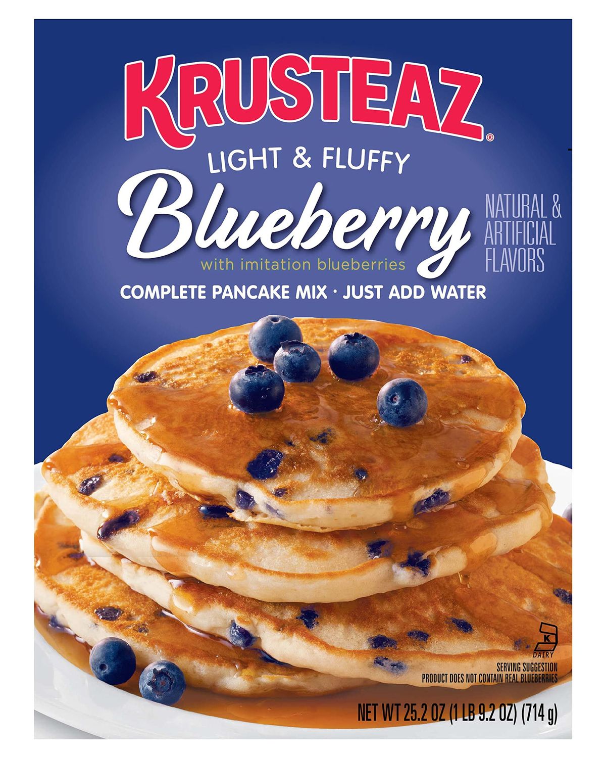 Krusteaz Light &amp; Fluffy Complete Pancake Mix, Blueberry, 25.2 OZ (Pack of 2)