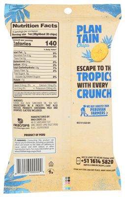 Inka Plantain Chips, Sea Salt, 4 Ounce