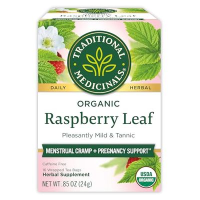 Traditional Medicinals Tea, Organic Raspberry Leaf, Eases Menstrual Cramps, Supports a Healthy Pregnancy, 16 Tea Bags