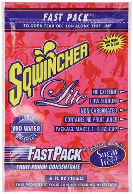 Sqwincher Fast Pack, Fruit Punch, .6 oz (4 Packs of 50)