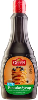 Gefen Lite Pancake Syrup 24oz | Low Calorie, Zero Fat, Gluten Free, No High Fructose Corn Syrup,Kosher for Passover