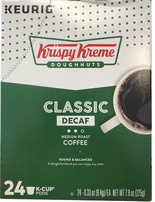 Krispy Kreme House Decaf Medium Roast Coffee K-Cups 24 COUNT (2PACKS) total 48 K-Cups