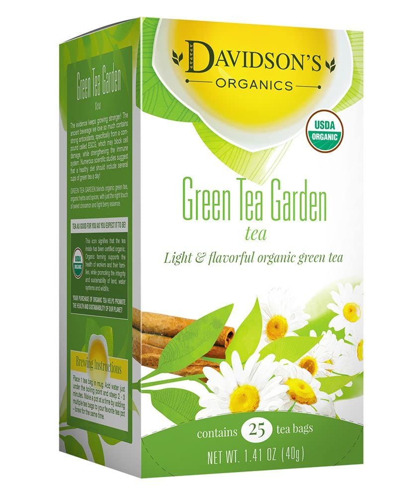 Davidson&#39;s Organics, Green Tea Garden, 25-count Tea Bags, Pack of 6