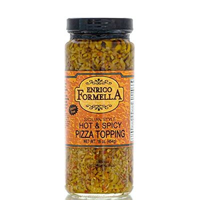 Enrico Formella | Hot &amp; Spicy Pizza Topping | Italian - Chicago Style Hot Pickled Vegetables 16oz.