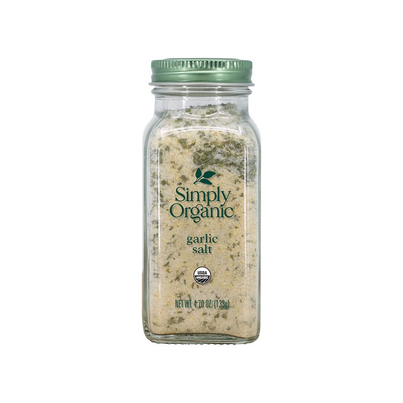 Simply Organic Garlic Salt, Certified Organic | 4.7 oz | Pack of 9