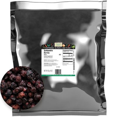 Frontier Co-op Schisandra Berries, 1lb Bulk Bag, Whole | 100% Pure &amp; Natural Dried Berries | Ideal for Schisandra Berry Tea and Herbal Uses, Kosher