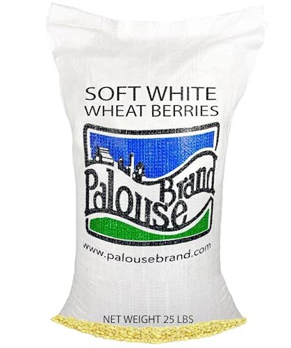 Certified Glyphosate Residue Free Soft White Wheat Berries | 25 LBS Bulk | Family Farmed in Washington State | 100% Desiccant Free | Sproutable | Non-GMO Project Verified | Kosher | Poly Bag