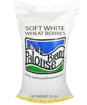 Certified Glyphosate Residue Free Soft White Wheat Berries | 25 LBS Bulk | Family Farmed in Washington State | 100% Desiccant Free | Sproutable | Non-GMO Project Verified | Kosher | Poly Bag