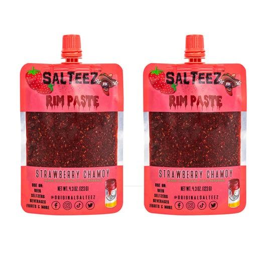 Salteez Rim Paste - Strawberry Chamoy Rim Paste for your Beers, Seltzers, Drinks, Snacks, and more! (2 Pack)