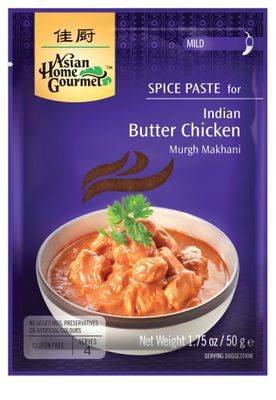Asian Home Gourmet, Indian Spice Butter Chicken Paste, 1.75-Ounce Pouch (Pack of 12)