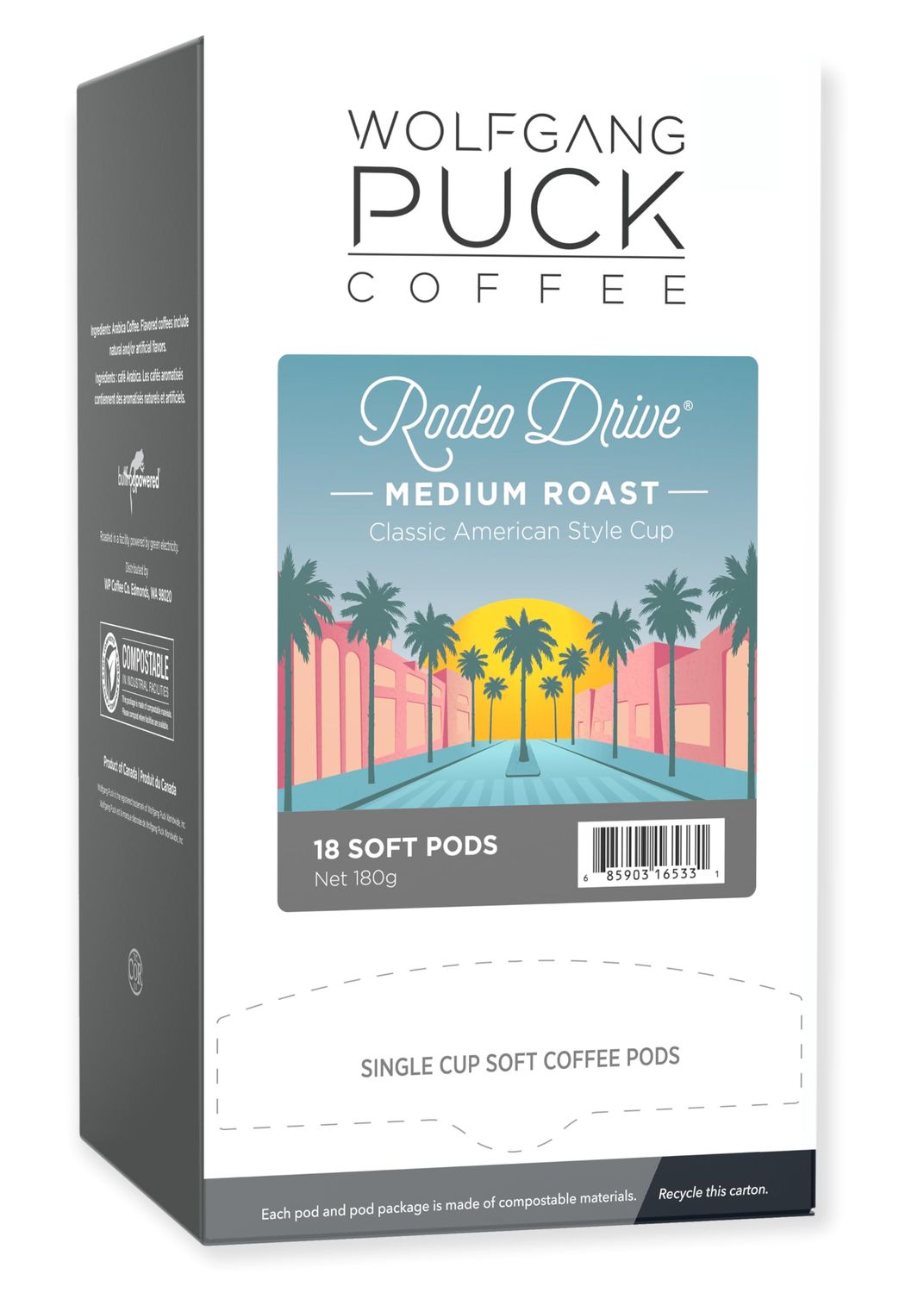 Wolfgang Puck Coffee Soft Pods, Rodeo Drive, 18 count (Pack of 6)