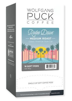 Wolfgang Puck Coffee Soft Pods, Rodeo Drive, 18 count (Pack of 6)