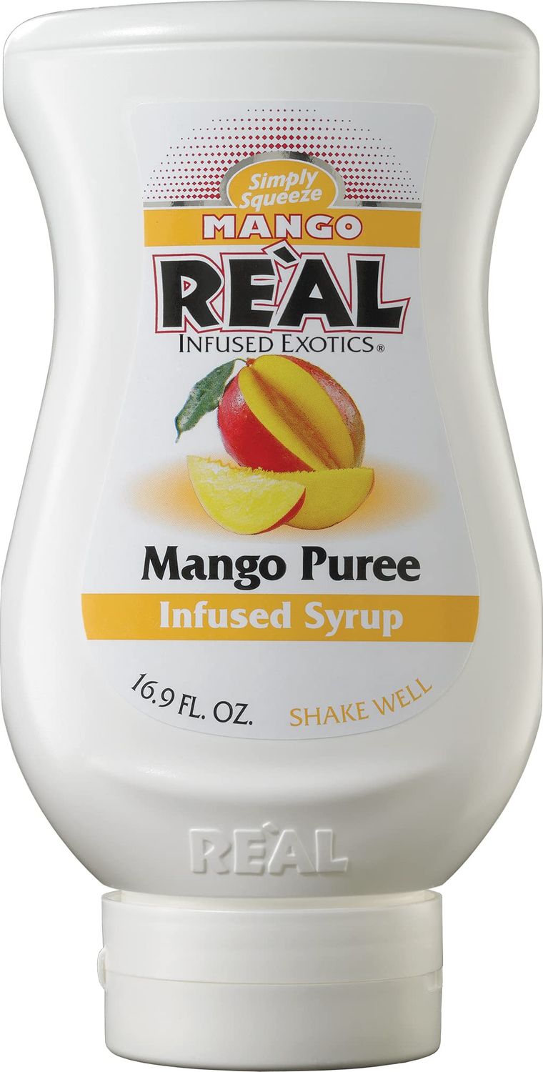 Mango Rel, Mango Puree Infused Syrup, 16.9 FL OZ Squeezable Bottle (Pack of 1)