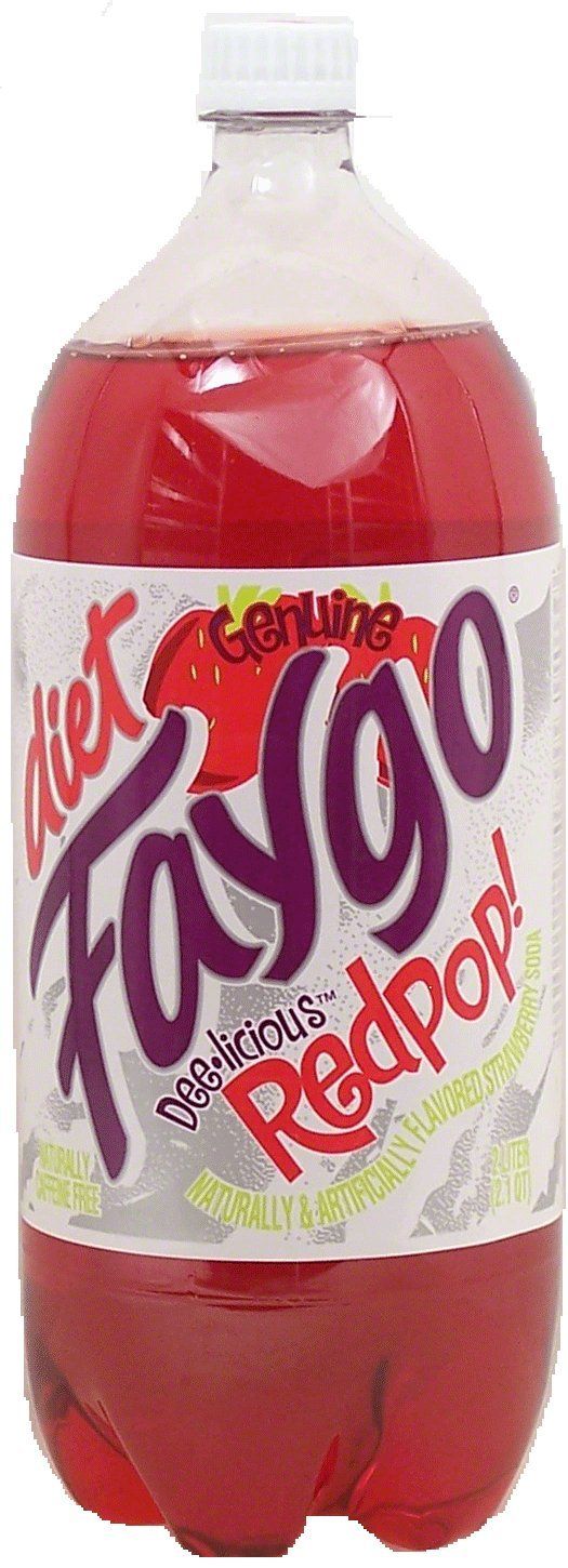 Faygo Redpop diet strawberry flavor soda, 2-liter plastic bottle
