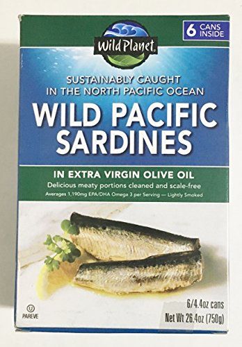 Wild Planet Wild Pacific Sardines in Extra Virgin Olive Oil 4.375 Ozs. Pack of 18