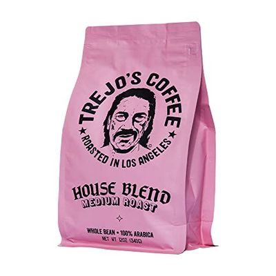Trejo&#39;s Coffee House Blend Medium Roast Whole Bean Coffee, 12 Ounce Bag, 100% Arabica