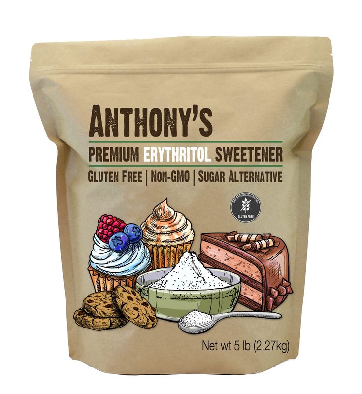 Anthony&#39;s Erythritol Granules, 5 lb, Non GMO, Sweetener, Keto &amp; Paleo Friendly