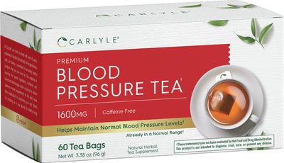 Carlyle Blood Pressure Tea Bags | 60 Count | with Hibiscus Flower | Vegetarian, Non-GMO &amp; Gluten Free, Herbal Tea Supplement