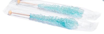 Candy Envy - Light Blue Rock Candy Sugar Sticks - Cotton Candy Flavored - 36 Indiv. Wrapped