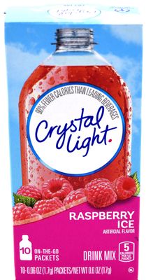 Crystal Light On The Go Raspberry Ice Drink Mix, 10-Packet Box (Pack of 5)