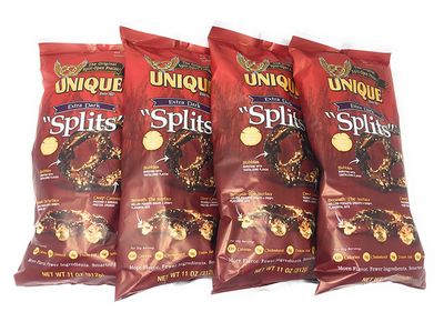 Unique Extra Dark Pretzel Splits, 11 Oz. Bag (Four - 11 Oz. Bags) by Unique Pretzels
