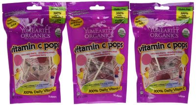 Yummy Earth Vitamin C Lollipops, Gluten Free, 3-ounces (Pack of 6)