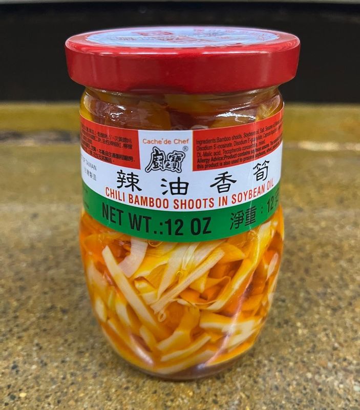 Cache&#39;de chef Preserved Crispy Chili Bamboo Shoot in Soybean Oil - 12oz (1)