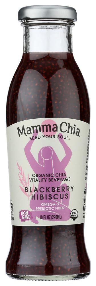 Mamma Chia Organic Blackberry Hibiscus Vitality Beverage, 10 Ounce -- 12 per case.