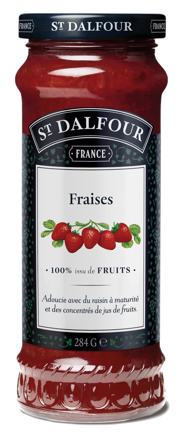 St Dalfour Strawberry French Fruit Spread (10 oz) - 100% from Fruit - No Synthetic Nitrates or Nitrites - No Cane Sugar Added - Naturally Sweetened - Fruit Pectin