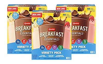 Carnation Instant Breakfast Essentials, Variety Pack, 10 count, 1.26-Ounce Units (Pack of 3)