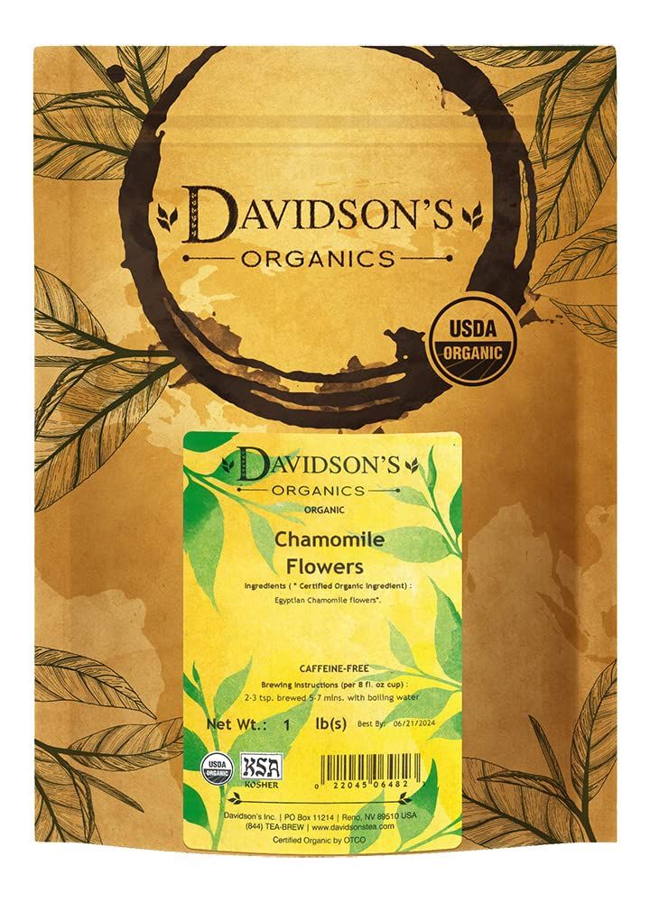 Davidson&#39;s Organics, Chamomile Flowers, Loose Leaf Tea, 16-Ounce Bag