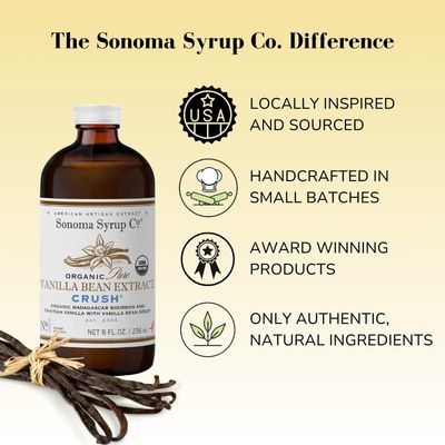Sonoma Syrup Co Organic Pure Vanilla Bean Extract Crush, 8 oz