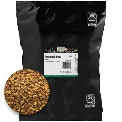 Frontier Co-op Whole Fenugreek Seed, 1-Pound Bulk, Used In Ethnic Cuisines, For Max Flavor &amp; Aroma Toast Prior to Use, Kosher(Pack of 3)