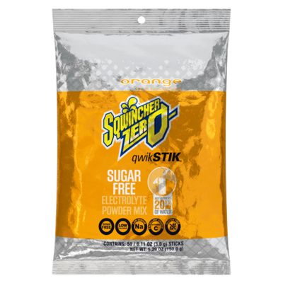 Sqwincher Zero Qwik Stik Sugar Free, Orange, .11 0z (Pack of 50)