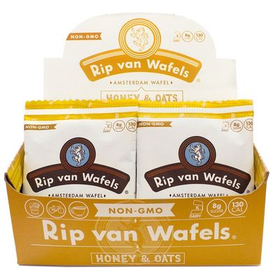 Rip Van Wafels Snack Wafels, Honey and Oats, 1.2oz, 16 Count
